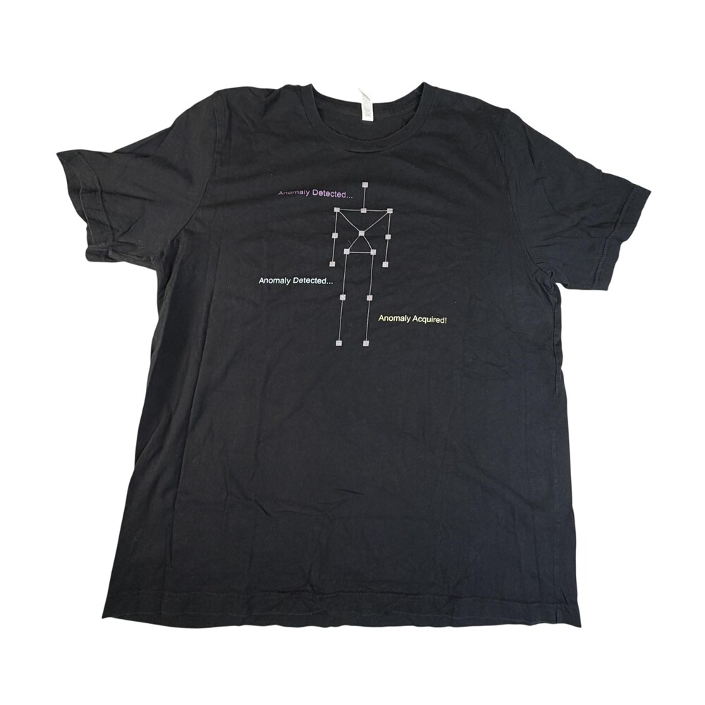 Bella + Canvas Shirt Mens XL Black Anomaly Detected Sci-Fi Tech Graphic Tee
